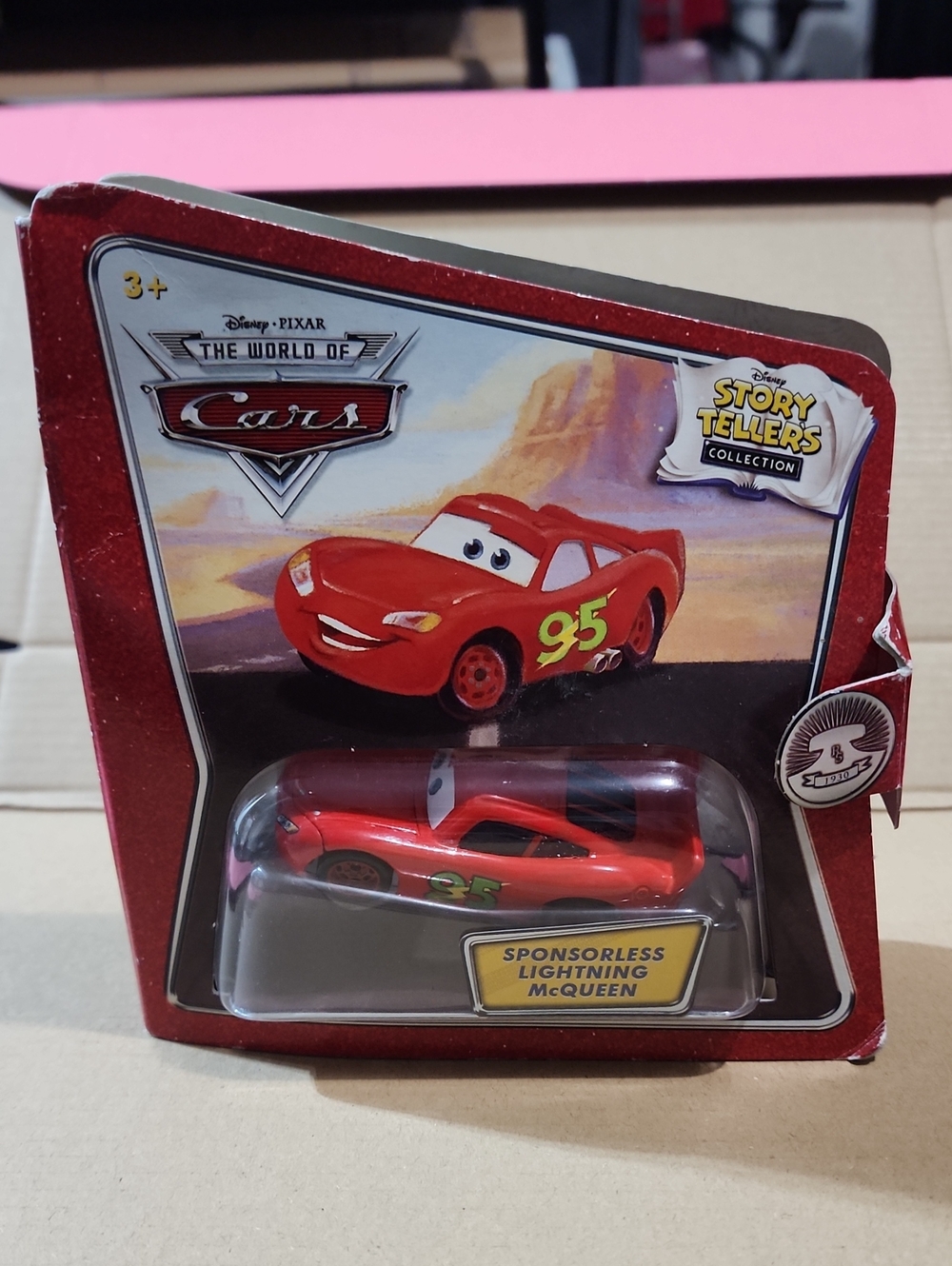 NIB Disney Pixar Car- Mattel Red Sponsorless Lightning Mcqueen Race Car Toy